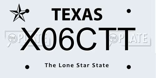 X06CTT Texas License Plate