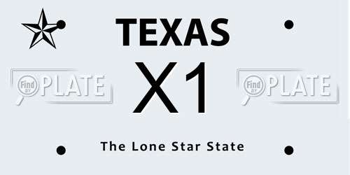 X1 Texas License Plate