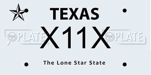 X11X Texas License Plate