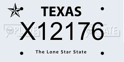 X12176 Texas License Plate