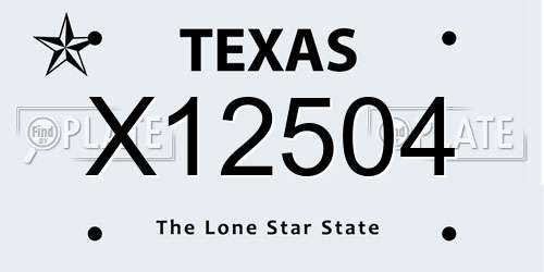 X12504 Texas License Plate