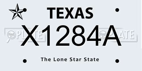 X1284A Texas License Plate