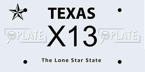 X13 Texas License Plate