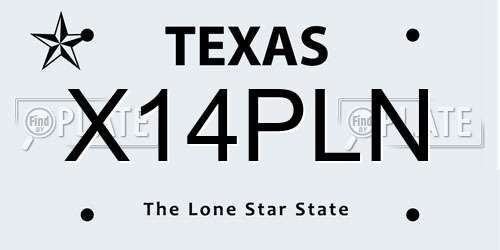 X14PLN Texas License Plate