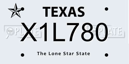 X1L780 Texas License Plate