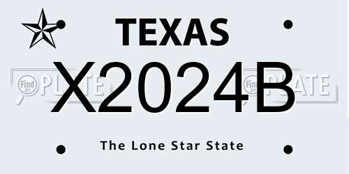 X2024B Texas License Plate