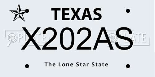 X202AS Texas License Plate