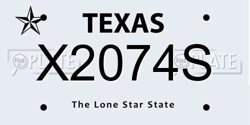 X2074S Texas License Plate