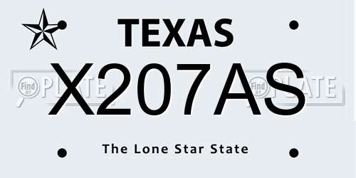X207AS Texas License Plate