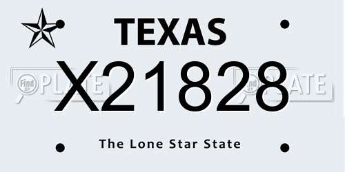 X21828 Texas License Plate