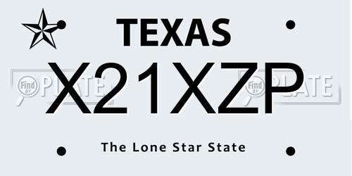 X21XZP Texas License Plate