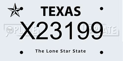 X23199 Texas License Plate