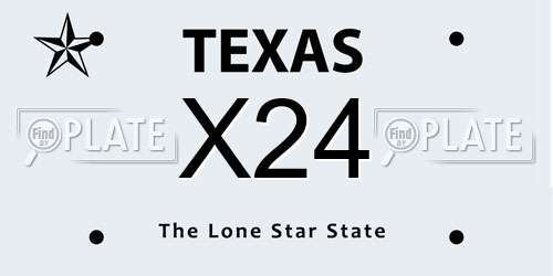 X24 Texas License Plate