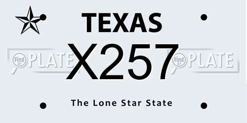 X257 Texas License Plate