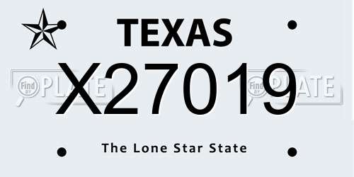 X27019 Texas License Plate