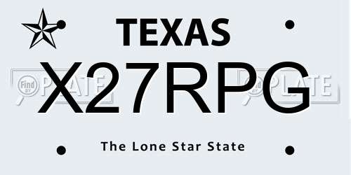 X27RPG Texas License Plate