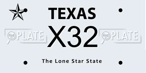 X32 Texas License Plate