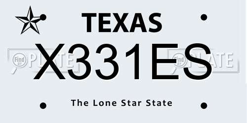 X331ES Texas License Plate