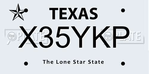 X35YKP Texas License Plate