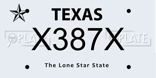X387X Texas License Plate