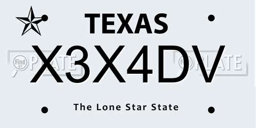 X3X4DV Texas License Plate