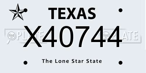 X40744 Texas License Plate