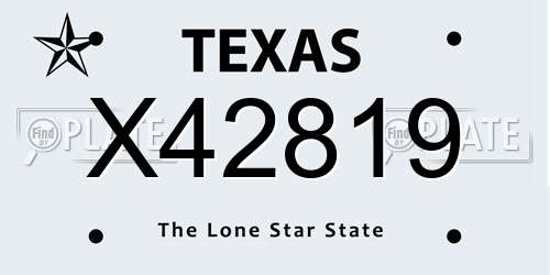 X42819 Texas License Plate