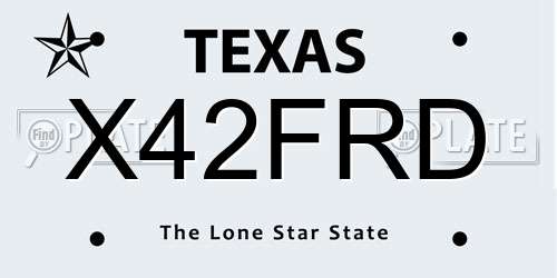 X42FRD Texas License Plate