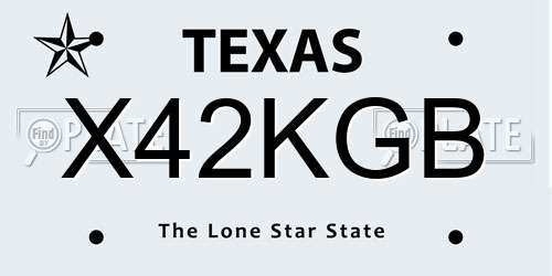 X42KGB Texas License Plate