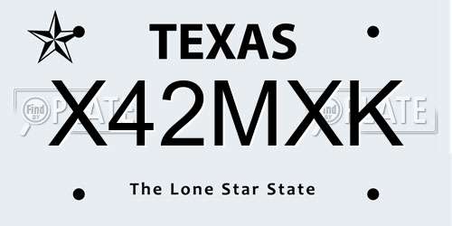 X42MXK Texas License Plate