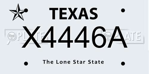 X4446A Texas License Plate