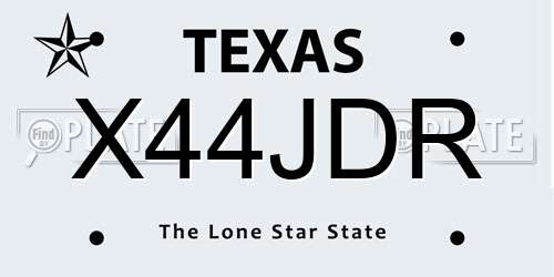 X44JDR Texas License Plate