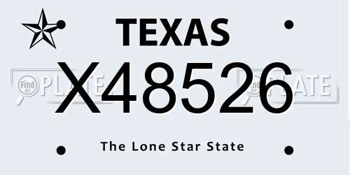 X48526 Texas License Plate