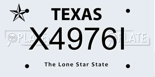 X4976I Texas License Plate