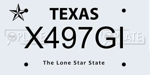 X497GI Texas License Plate