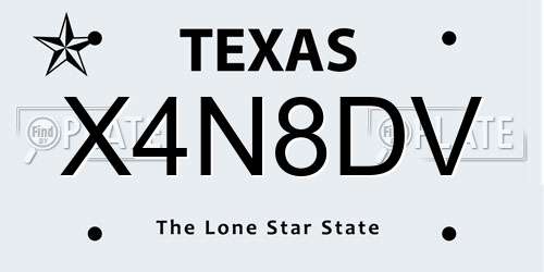 X4N8DV Texas License Plate