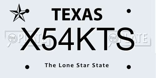 X54KTS Texas License Plate