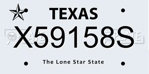 X59158S Texas License Plate