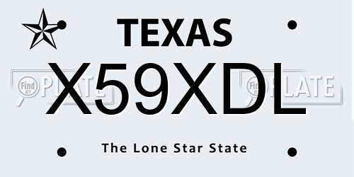 X59XDL Texas License Plate
