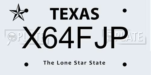 X64FJP Texas License Plate