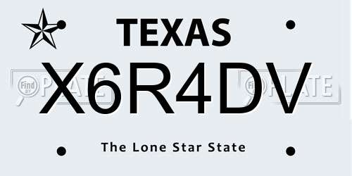 X6R4DV Texas License Plate