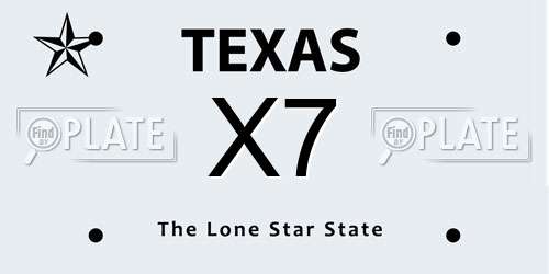 X7 Texas License Plate