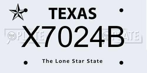 X7024B Texas License Plate