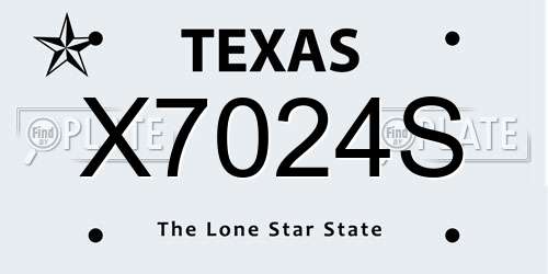 X7024S Texas License Plate