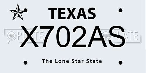 X702AS Texas License Plate