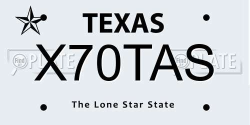 X70TAS Texas License Plate