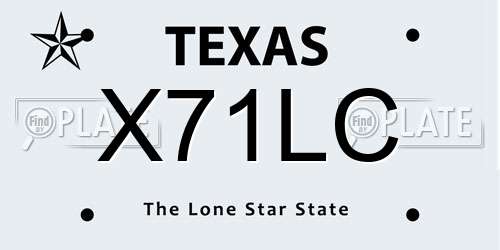 X71LC Texas License Plate