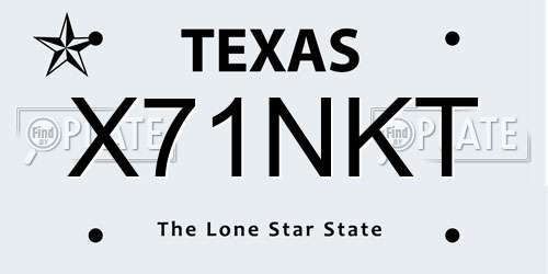 X71NKT Texas License Plate