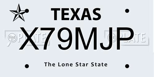 X79MJP Texas License Plate