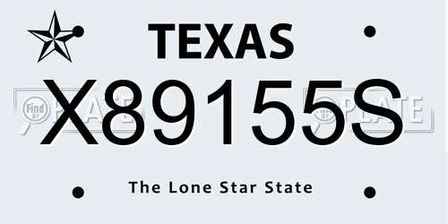 X89155S Texas License Plate